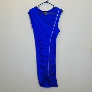 Sleeveless Fitted Blue Dress